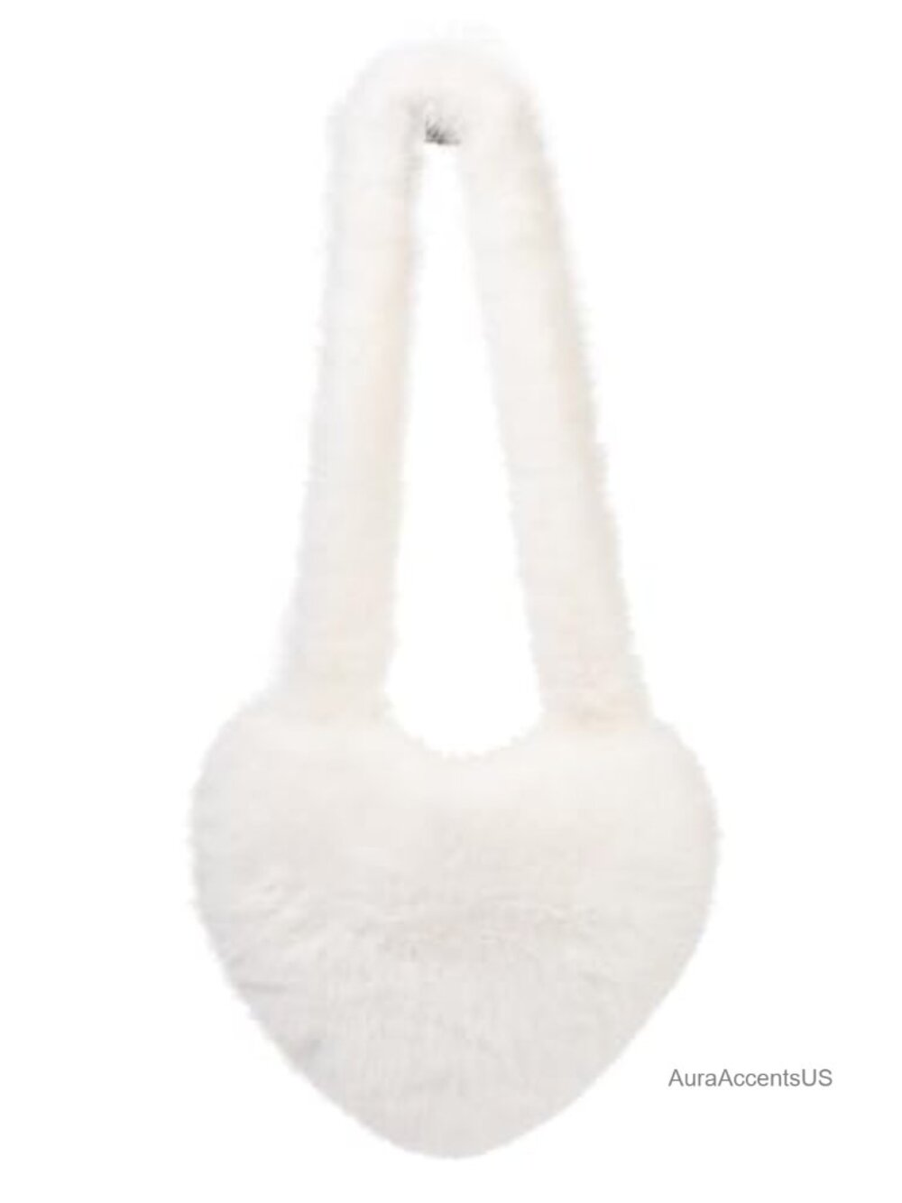 Faux Fur Heart Shaped Crossbody Shoulder Bag Magnetic Clasp Tote